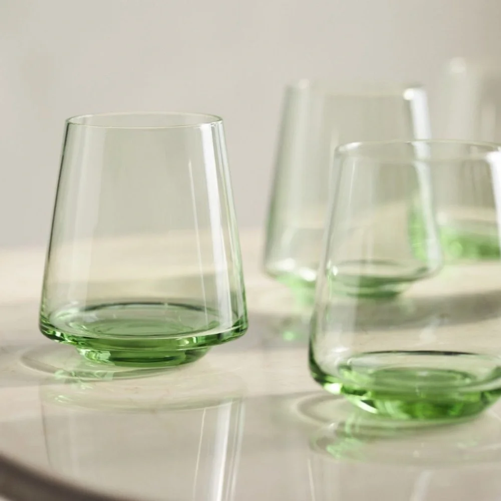 Emma Stemless wine glasses emerald